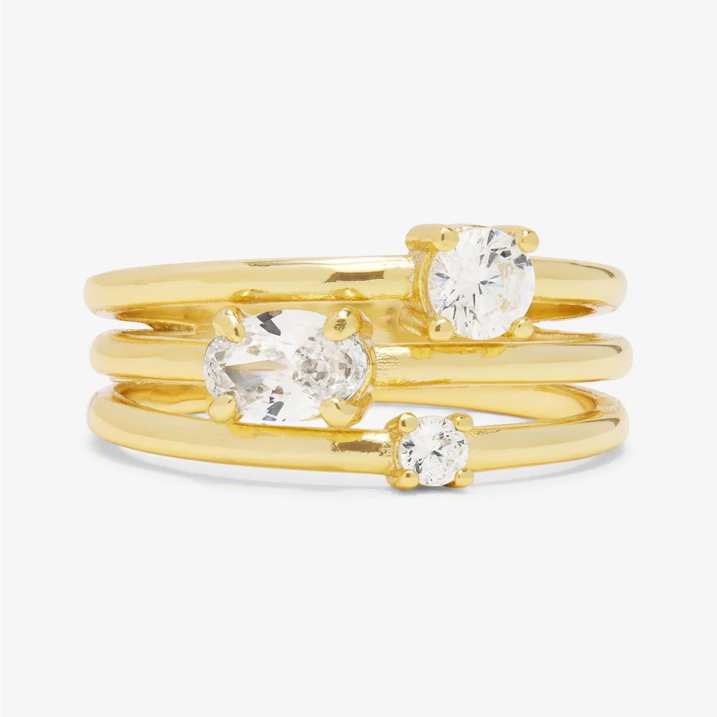 Melinda Maria Gold And Diamondettes Stacked Ring
